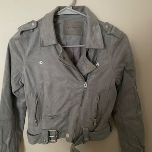 Big Girls Blank NYC grey faux suede jacket